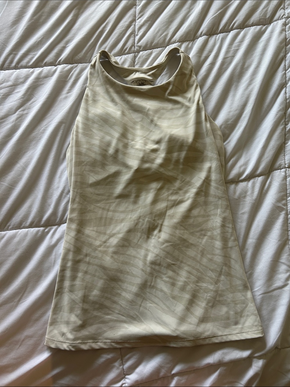 Old Navy Cream Wave-Print Sleeveless Bandeau Tank